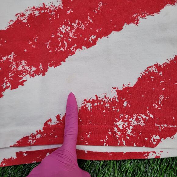 Vintage 80s American Flag AOP Shirt Womens Medium 18x26 USA - Picture 4 of 13